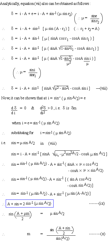 Refractive Index Equation
